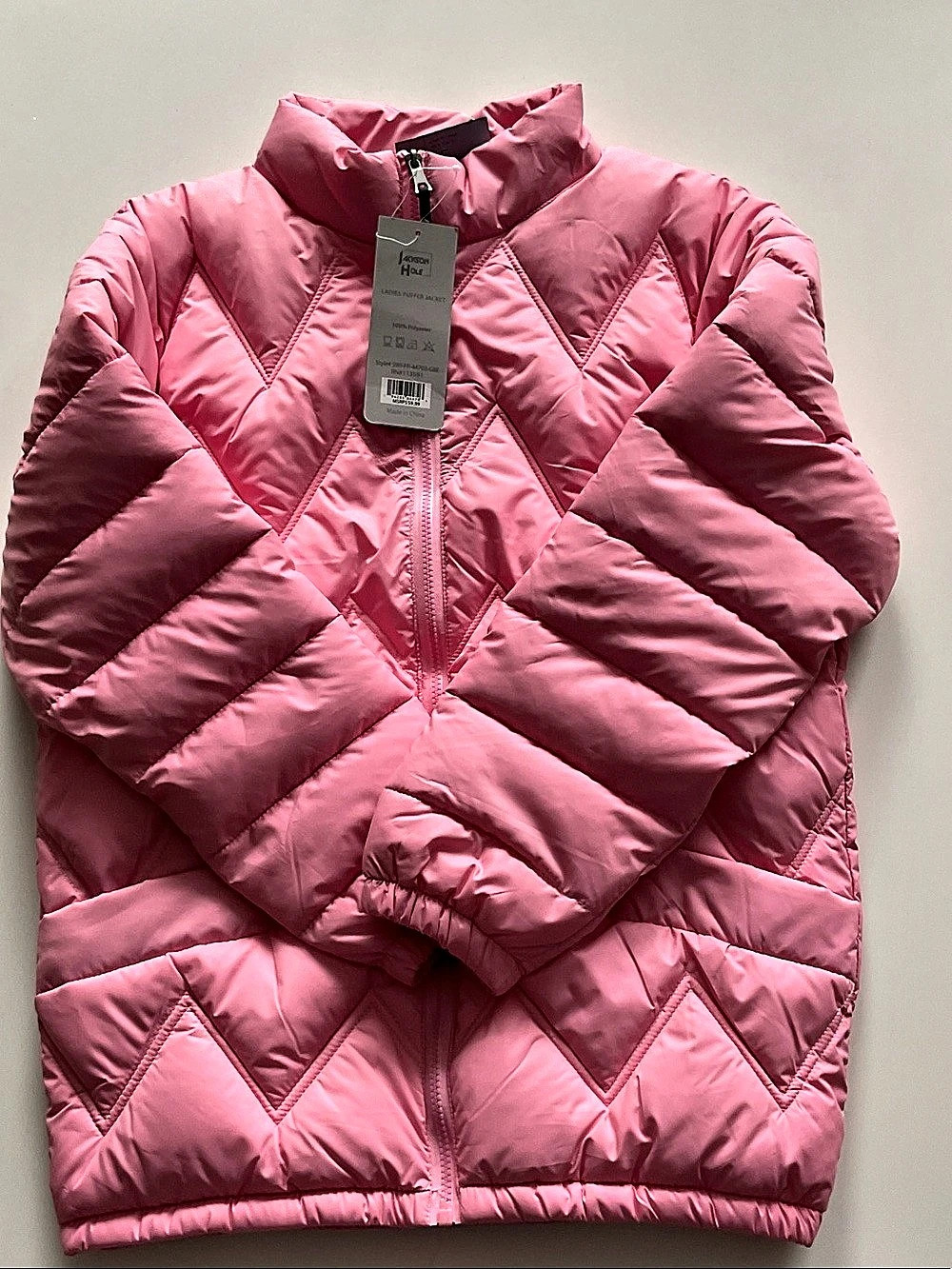 Jackson Hole Pretty in Pink Puffer Geometric Puffer Jacket NWT